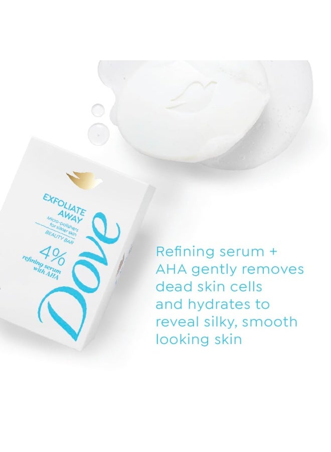 دوف صابون دوف إكسفوليت أواي سيروم بيوتي بار | سيروم مُنقي 4% + أحماض ألفا هيدروكسي | حبيبات دقيقة لبشرة أكثر نعومة | خالٍ من البارابين وكبريتات لوريل الصوديوم | 125 غرام - Image 3